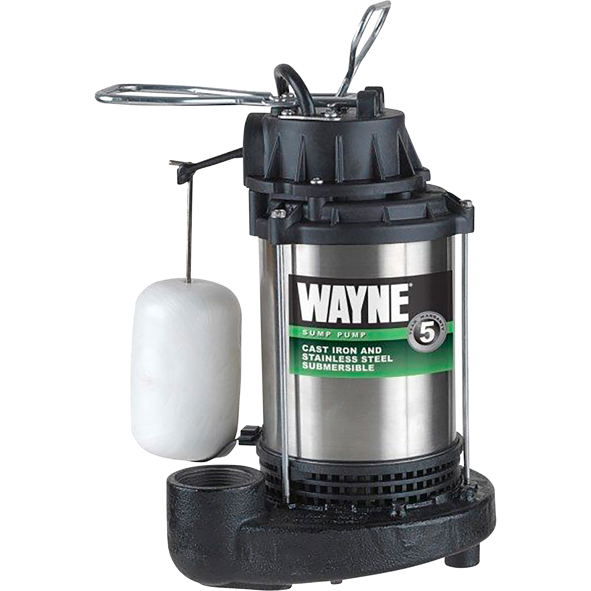 Wayne Submersible Sump Pump, 4,600 GPH, 3/4 HP, 1 1/2in. Ports, Model# CDU980E